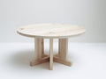 Mesas de jardín redonda de madera 120x120x75 cm - madera natural - diseño rústico con base central