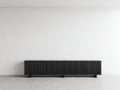 Mueble recibidor de madera con 4 puertas 200x42x62 cm - negro - diseño moderno con frentes acanalados