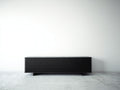 Mueble recibidor Mueble recibidor de madera 200x42x55 cm - negro - diseño moderno con 6 puertas acanaladas