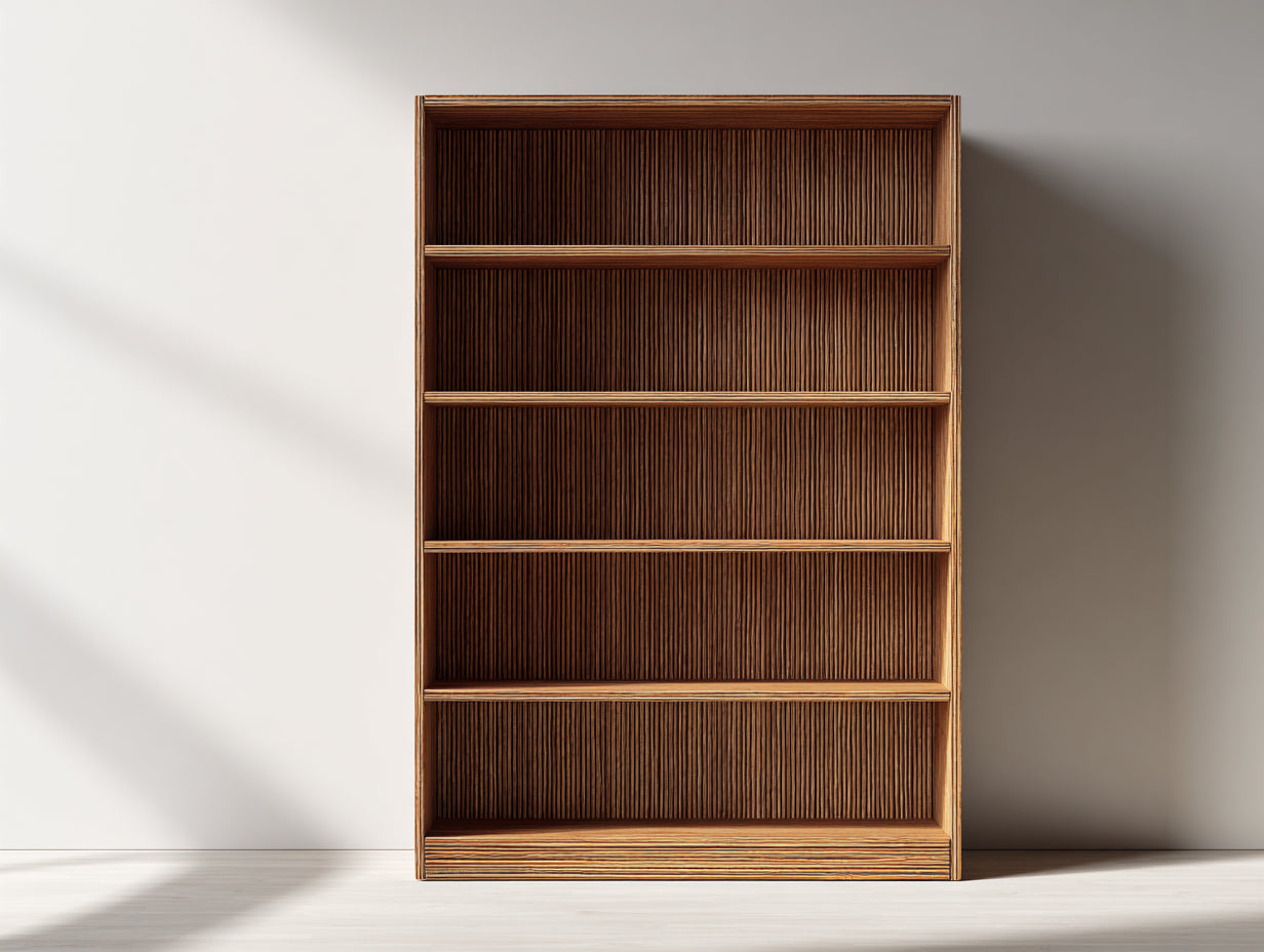 Estanterías de madera abiertas 100x35x180 cm - marrón nogal - diseño alto con 5 niveles de almacenamiento