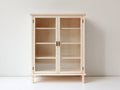 Estantería Estanterías de madera y cristal 100x40x130 cm - madera clara - diseño moderno con 2 puertas acristaladas
