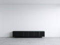 Mueble recibidor de madera con 6 puertas 240x42x60 cm - negro - diseño moderno con frentes acanalados verticales