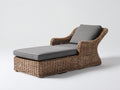 Tumbona Tumbonas de ratán tejido 185x82x78 cm - natural y gris - diseño exterior con brazos curvados