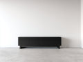 Mueble recibidor de madera de ingeniería 180 x 42 x 62 cm - negro - para recibidor y salón - 4 puertas de listones y diseño minimalista