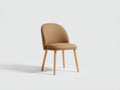Sillas de comedor tapizada con respaldo curvo y patas de madera 50x55x84 cm - camel y madera natural - diseño moderno con asiento acolchado